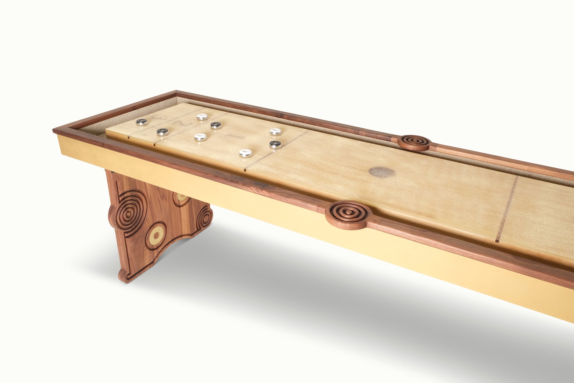 Walnut Funsickle Shuffleboard Table - Sean Woolsey Studio
