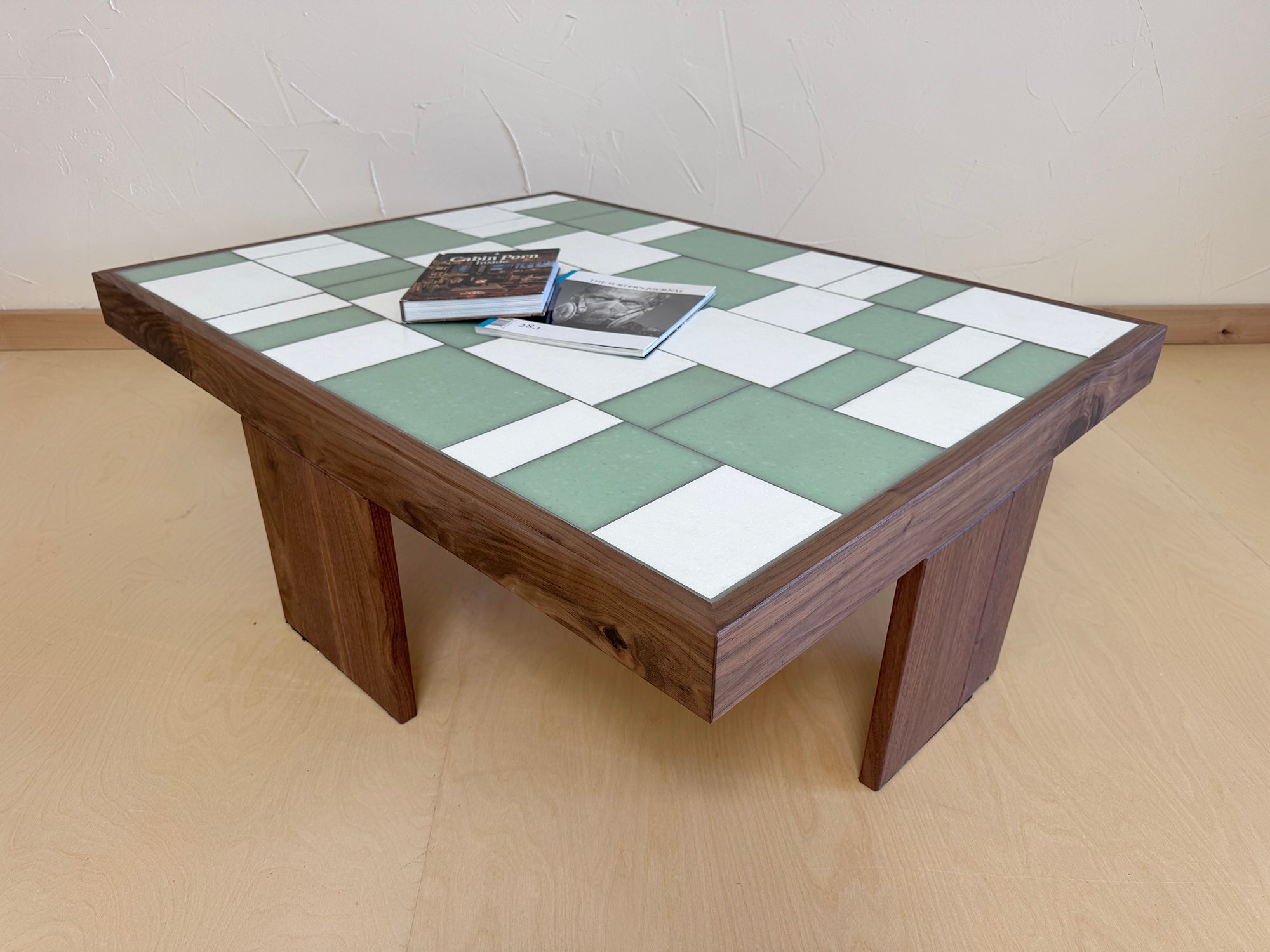 Tiled Coffee Table Walnut- ONE OFF - Sean Woolsey Studio