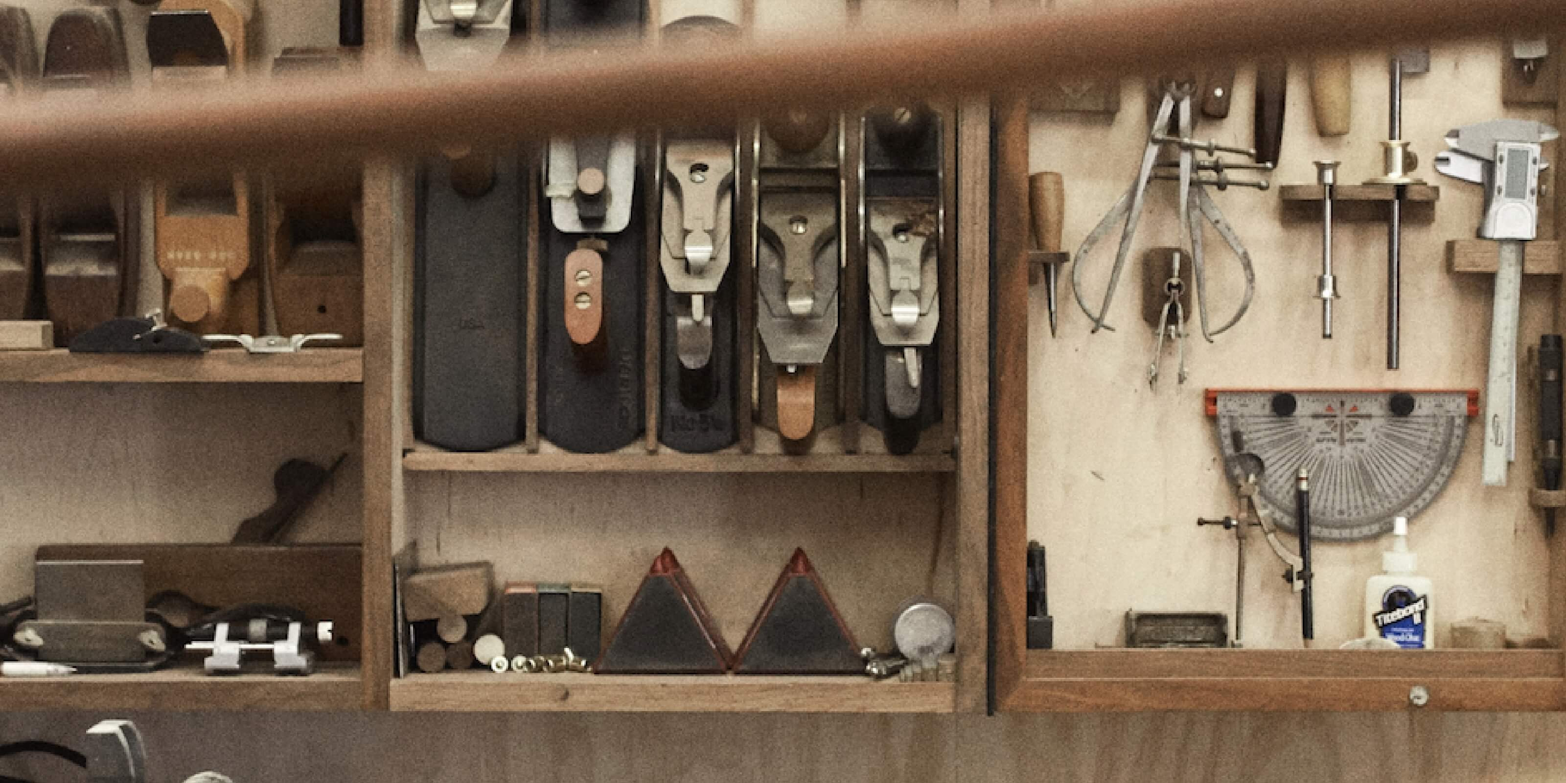 Workshop space showing tools