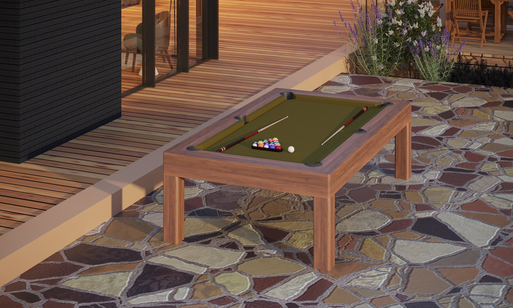 NEW! Outdoor Essence Pool Table - Contemporary Elegance - Sean Woolsey Studio