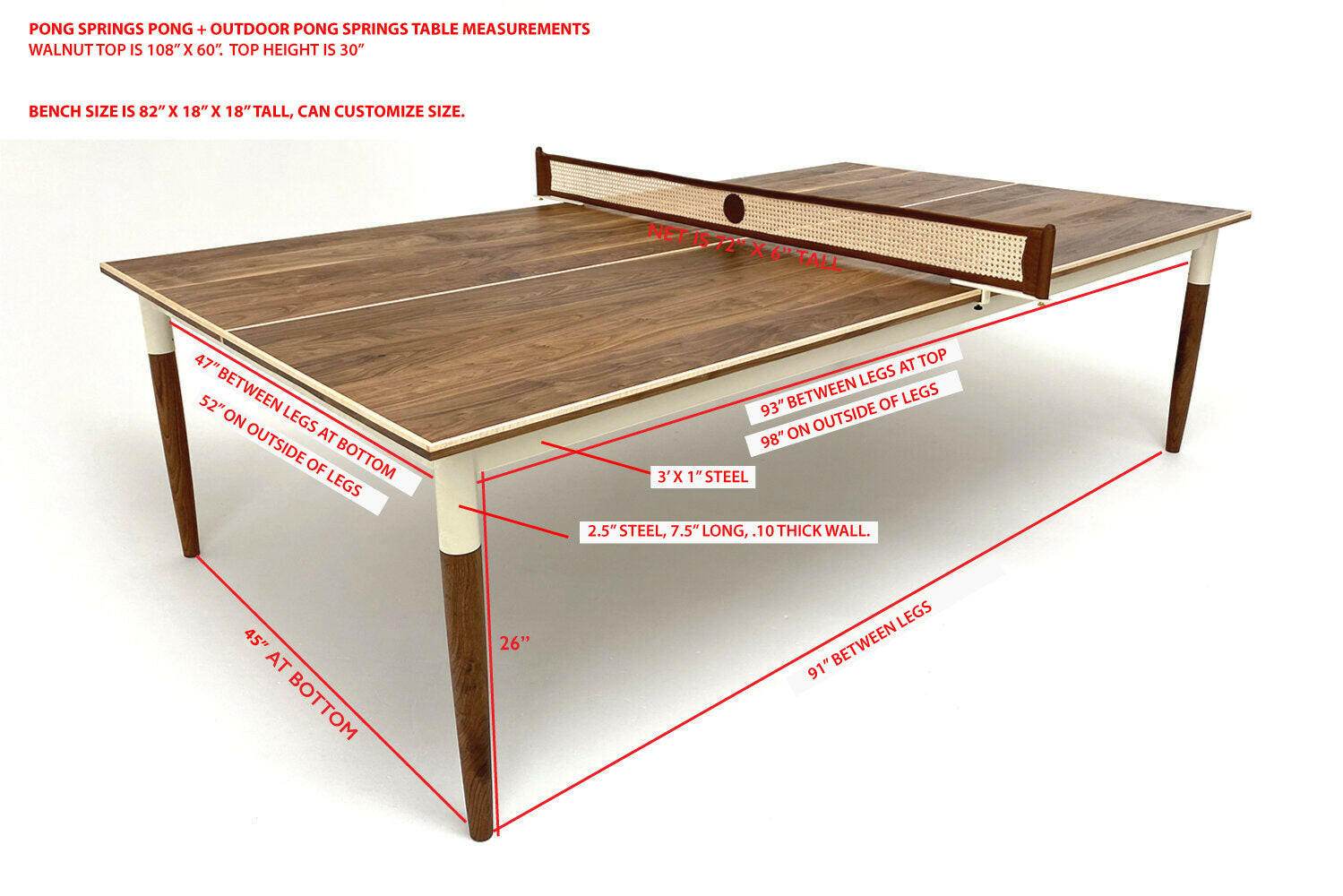 Pong Springs Outdoor Ping Pong Table - Designed for All-Weather Fun - Sean Woolsey Studio