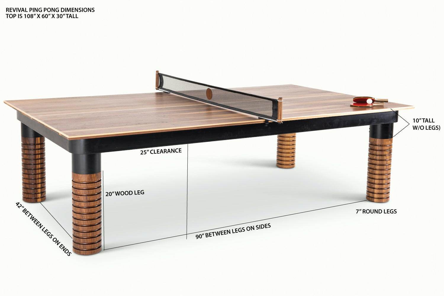Revival Indoor Ping Pong Table - Classic Style for Table Tennis Fun - Sean Woolsey Studio