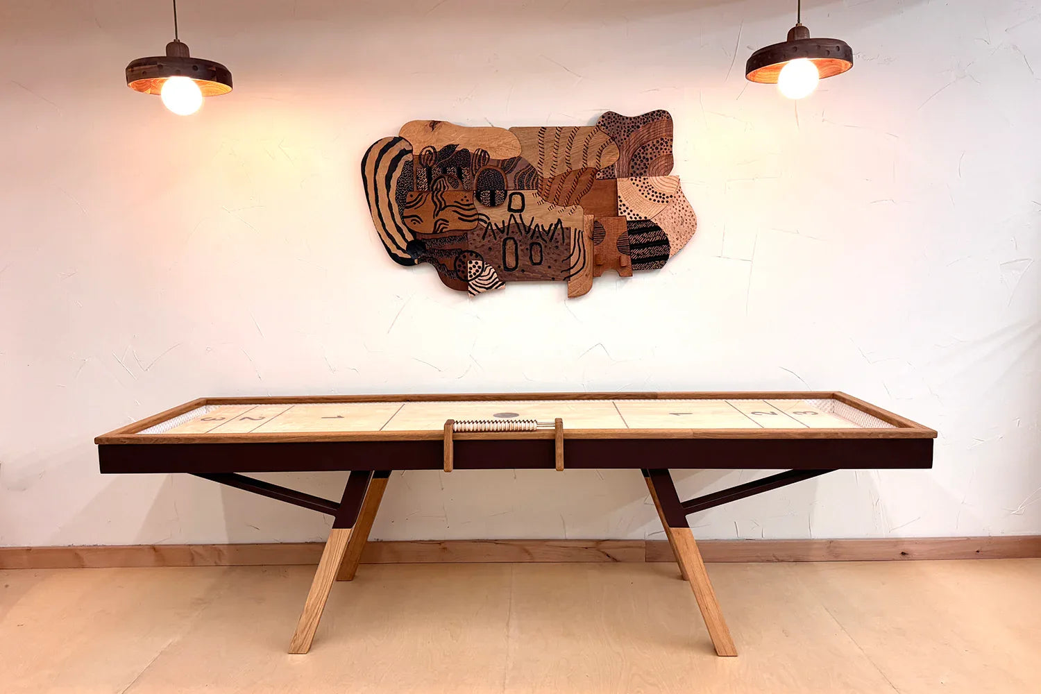 9' Oak Woolsey Shuffleboard Table-ON SALE - Sean Woolsey Studio