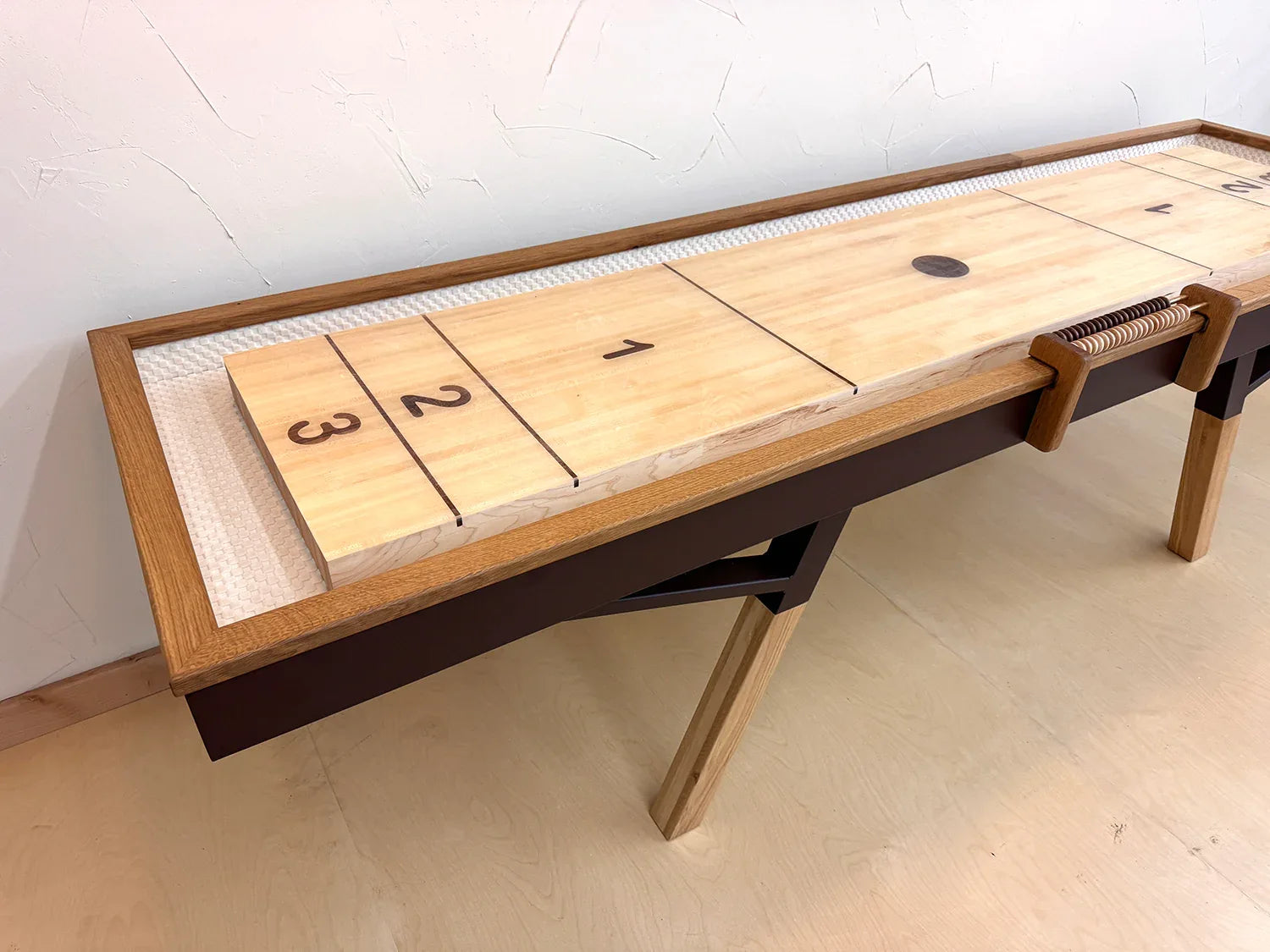 9' Oak Woolsey Shuffleboard Table-ON SALE - Sean Woolsey Studio