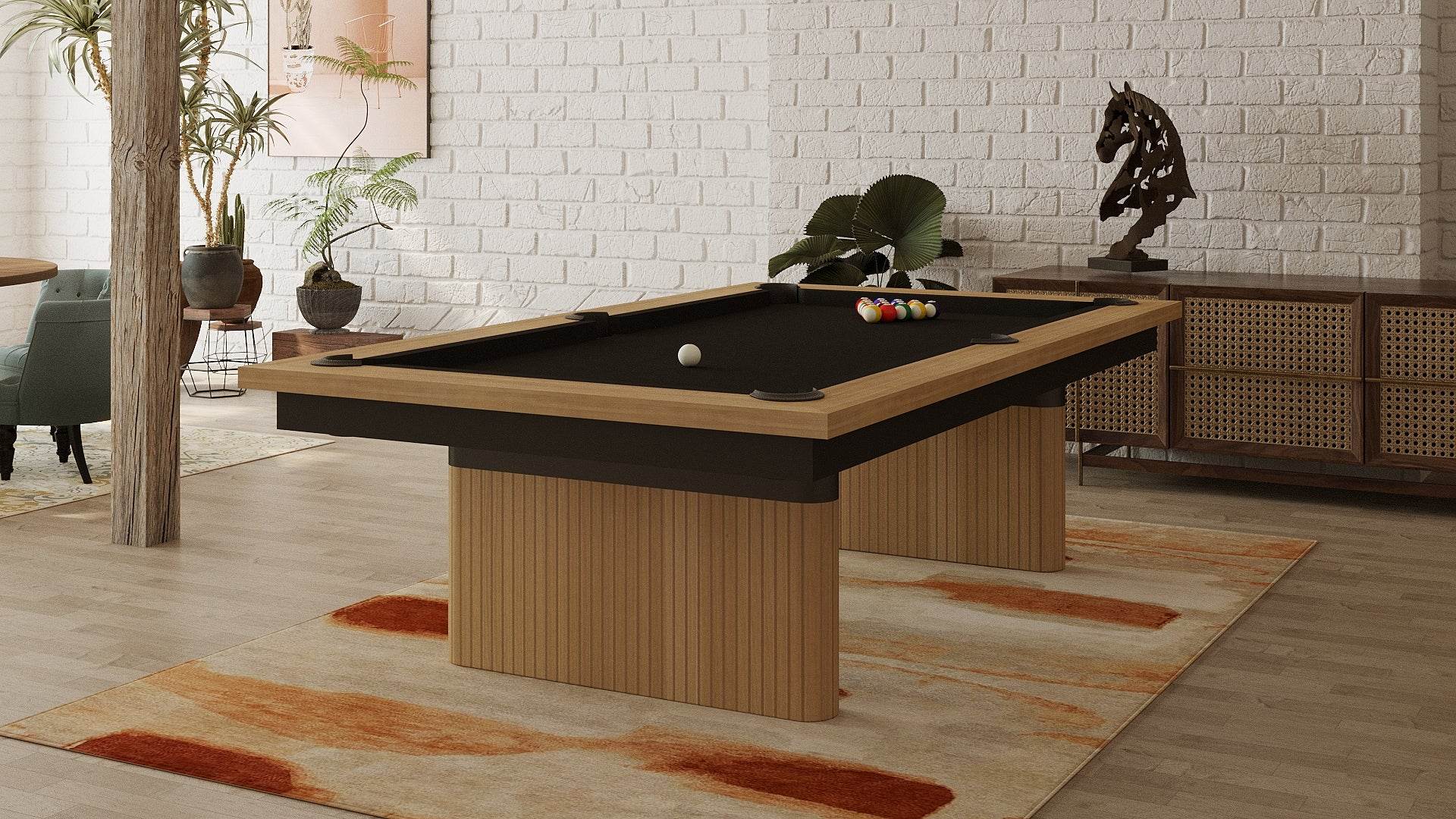 Vertical Revival Pool Table - Elegant Craftsmanship for Game Rooms - Sean Woolsey Studio
