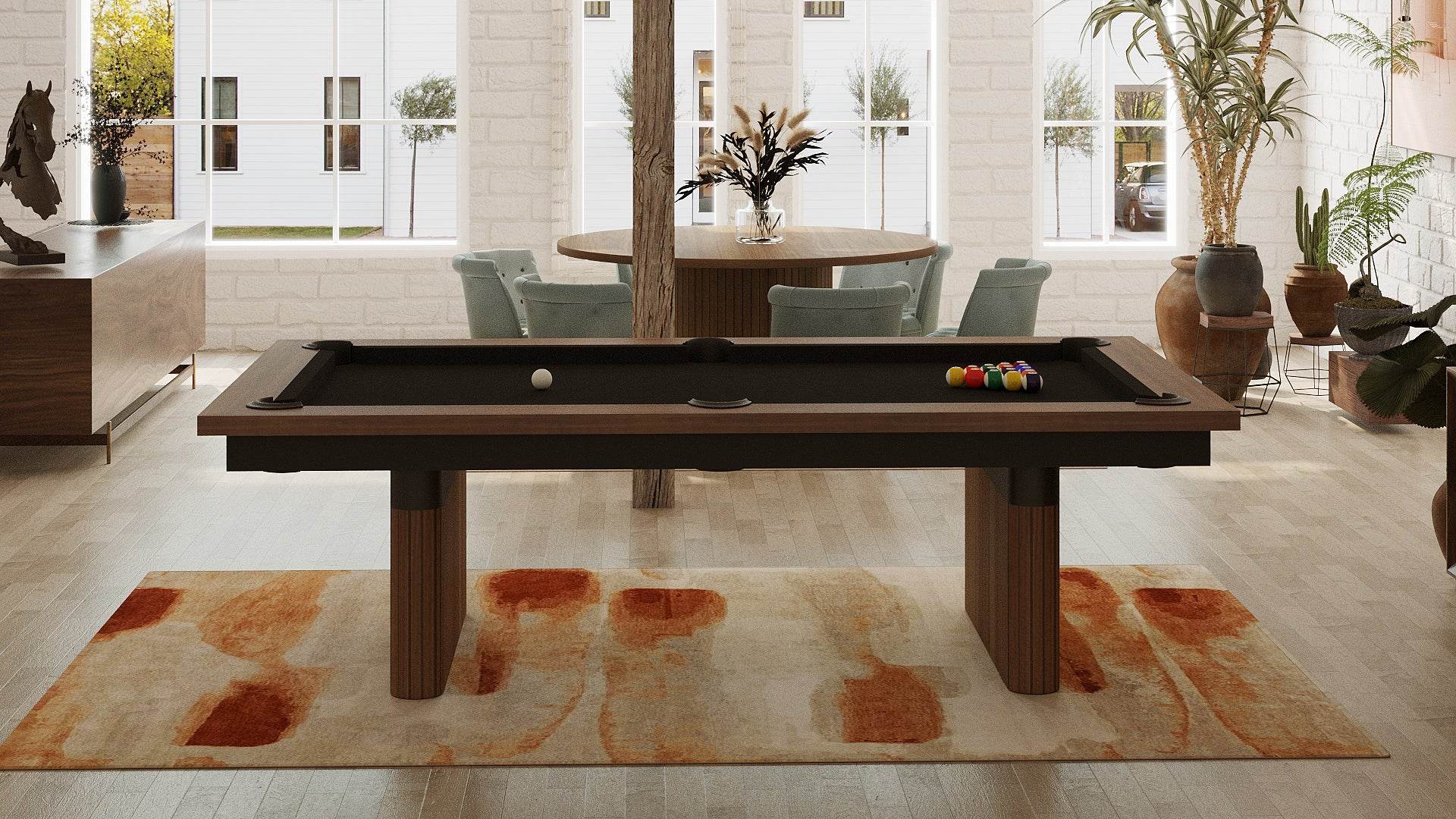 Vertical Revival Pool Table - Elegant Craftsmanship for Game Rooms - Sean Woolsey Studio