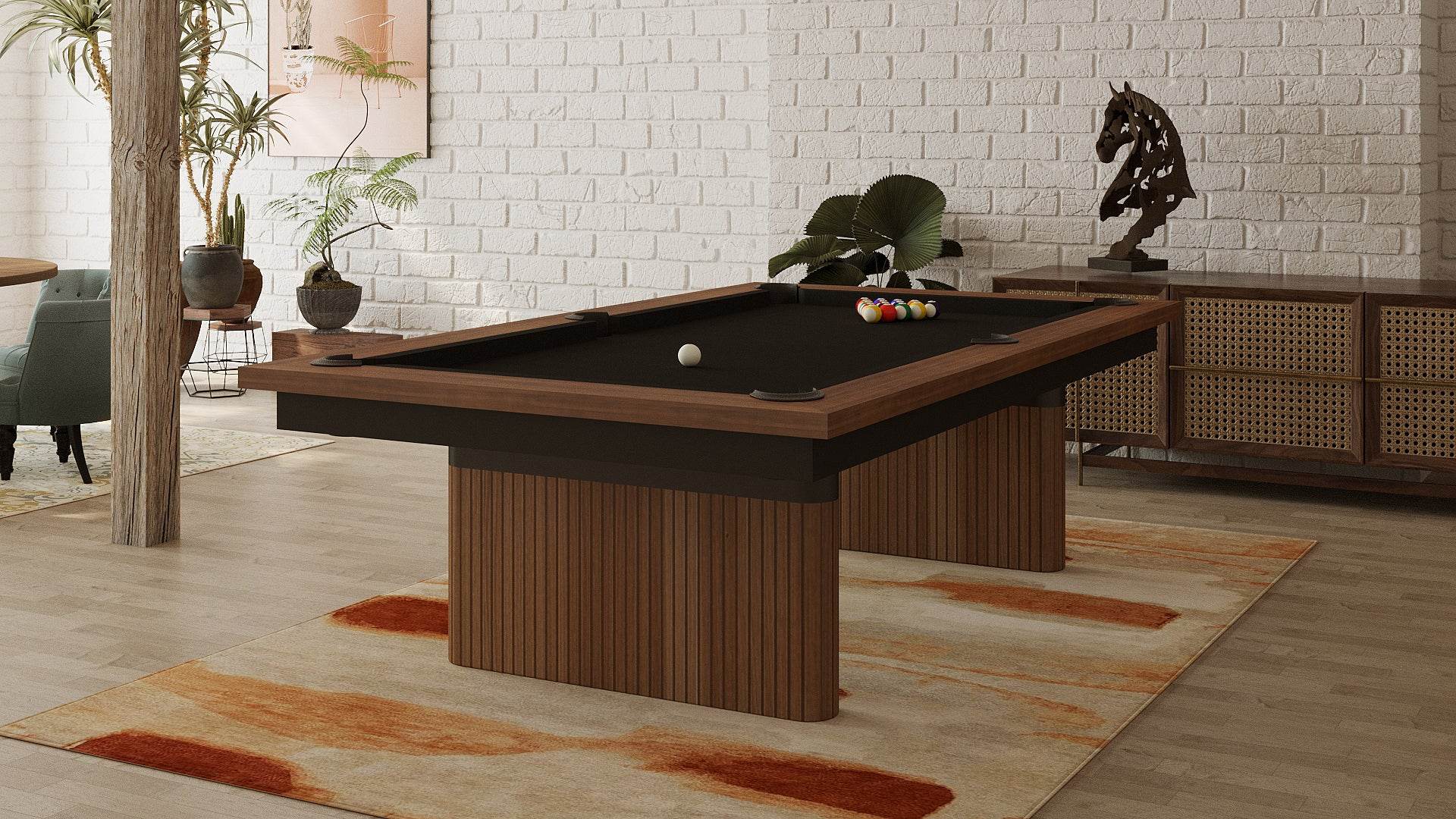 Vertical Revival Pool Table - Elegant Craftsmanship for Game Rooms - Sean Woolsey Studio