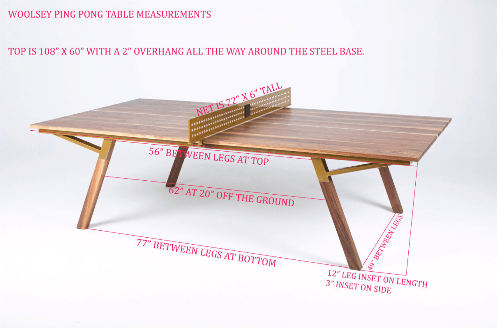 Woolsey Indoor Ping Pong Table - Sleek and Modern Design - Sean Woolsey Studio