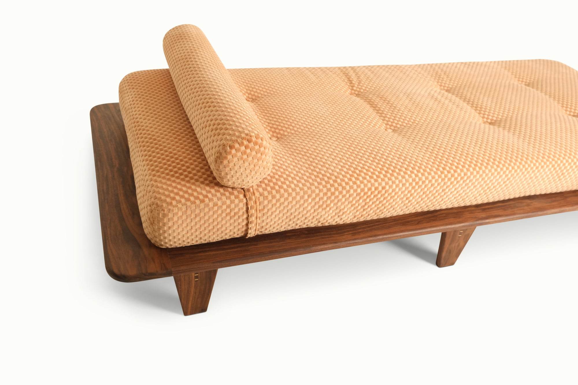 Walnut Relaxation Station Daybed - Salmon Checker - Sean Woolsey Studio
