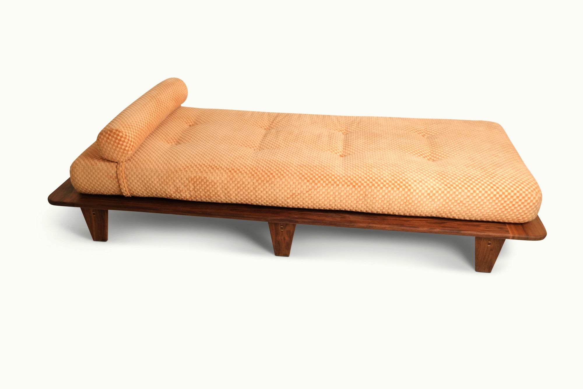 Walnut Relaxation Station Daybed - Salmon Checker - Sean Woolsey Studio