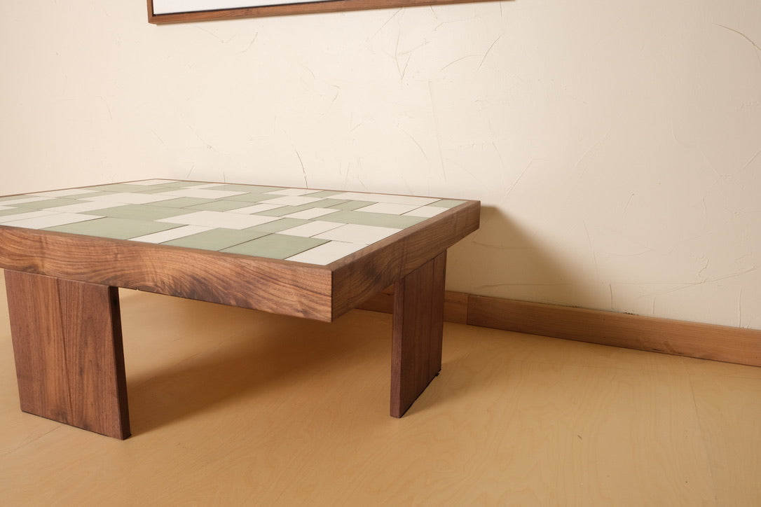 Tiled Coffee Table Walnut- ONE OFF - Sean Woolsey Studio