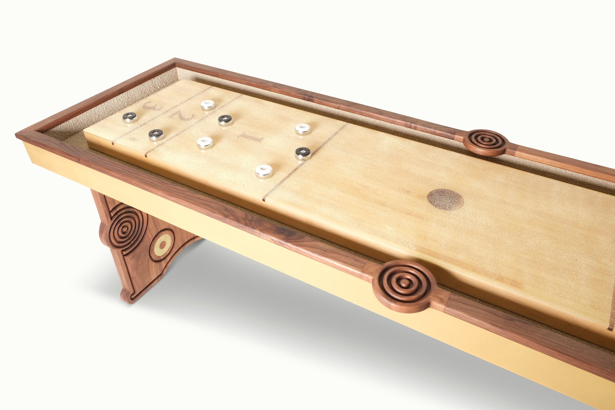 Walnut Funsickle Shuffleboard Table - Sean Woolsey Studio