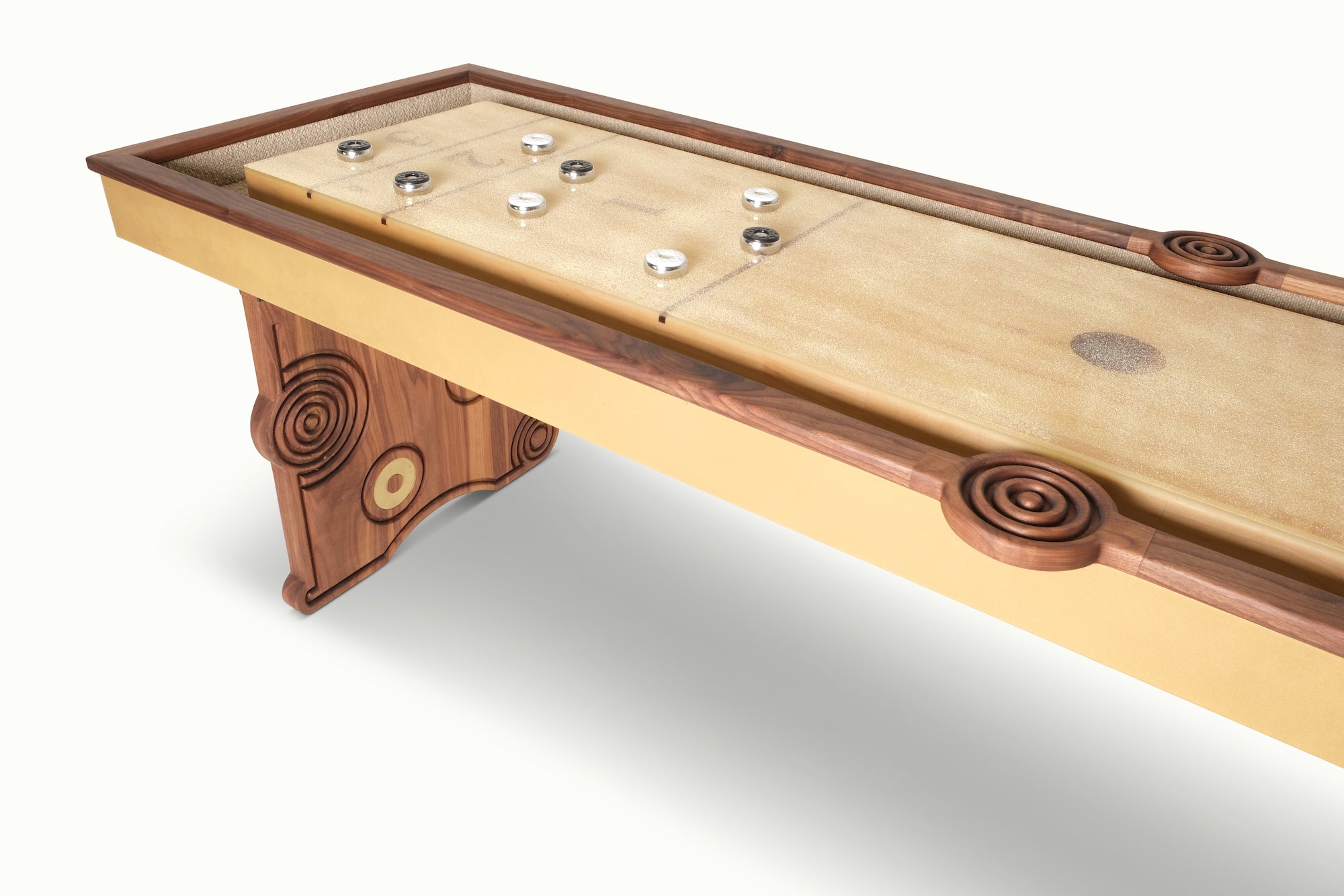 Walnut Funsickle Shuffleboard Table - Sean Woolsey Studio