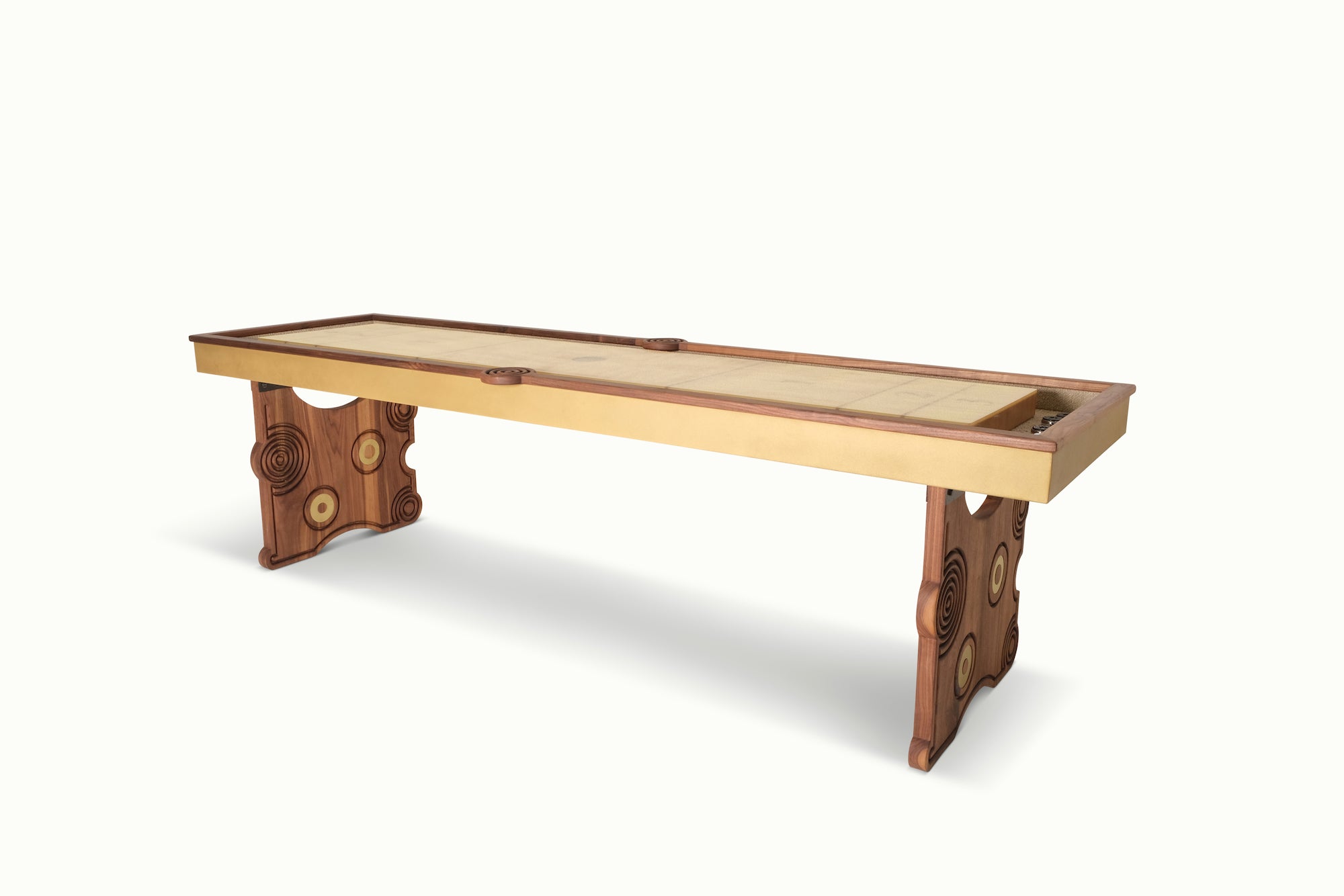 Walnut Funsickle Shuffleboard Table - Sean Woolsey Studio