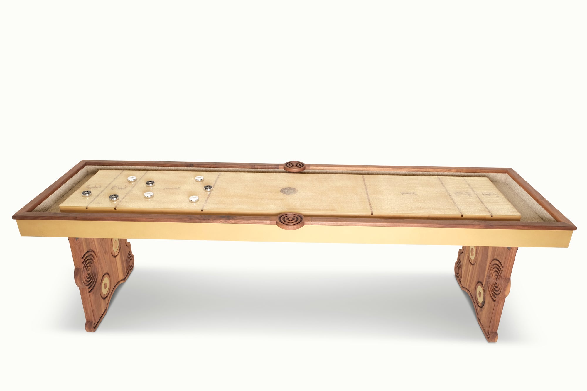 Walnut Funsickle Shuffleboard Table - Sean Woolsey Studio