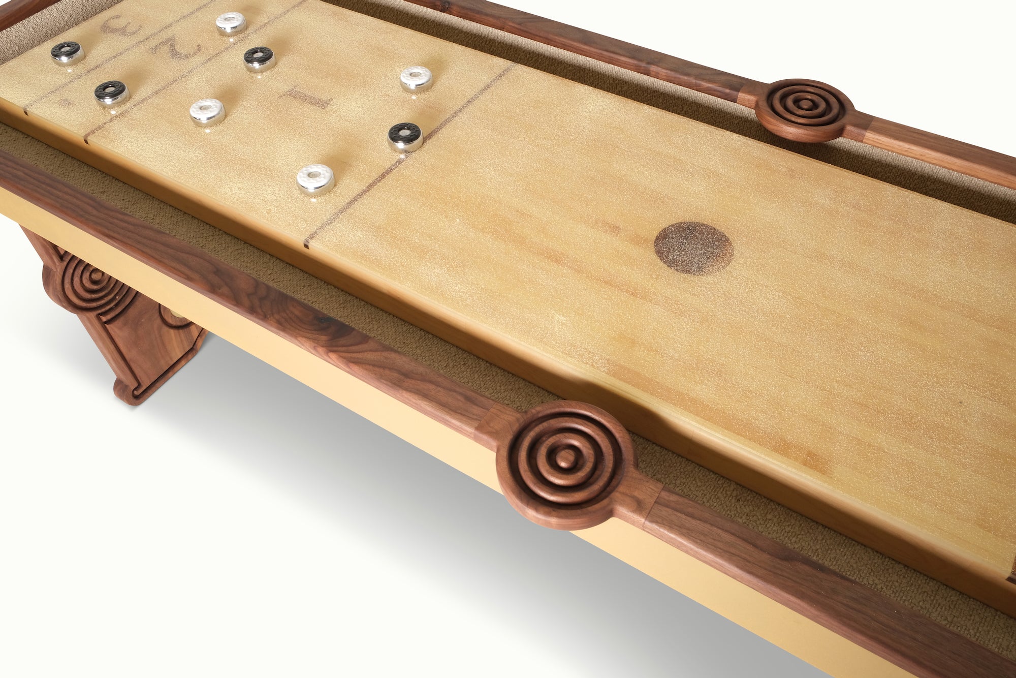 Walnut Funsickle Shuffleboard Table - Sean Woolsey Studio