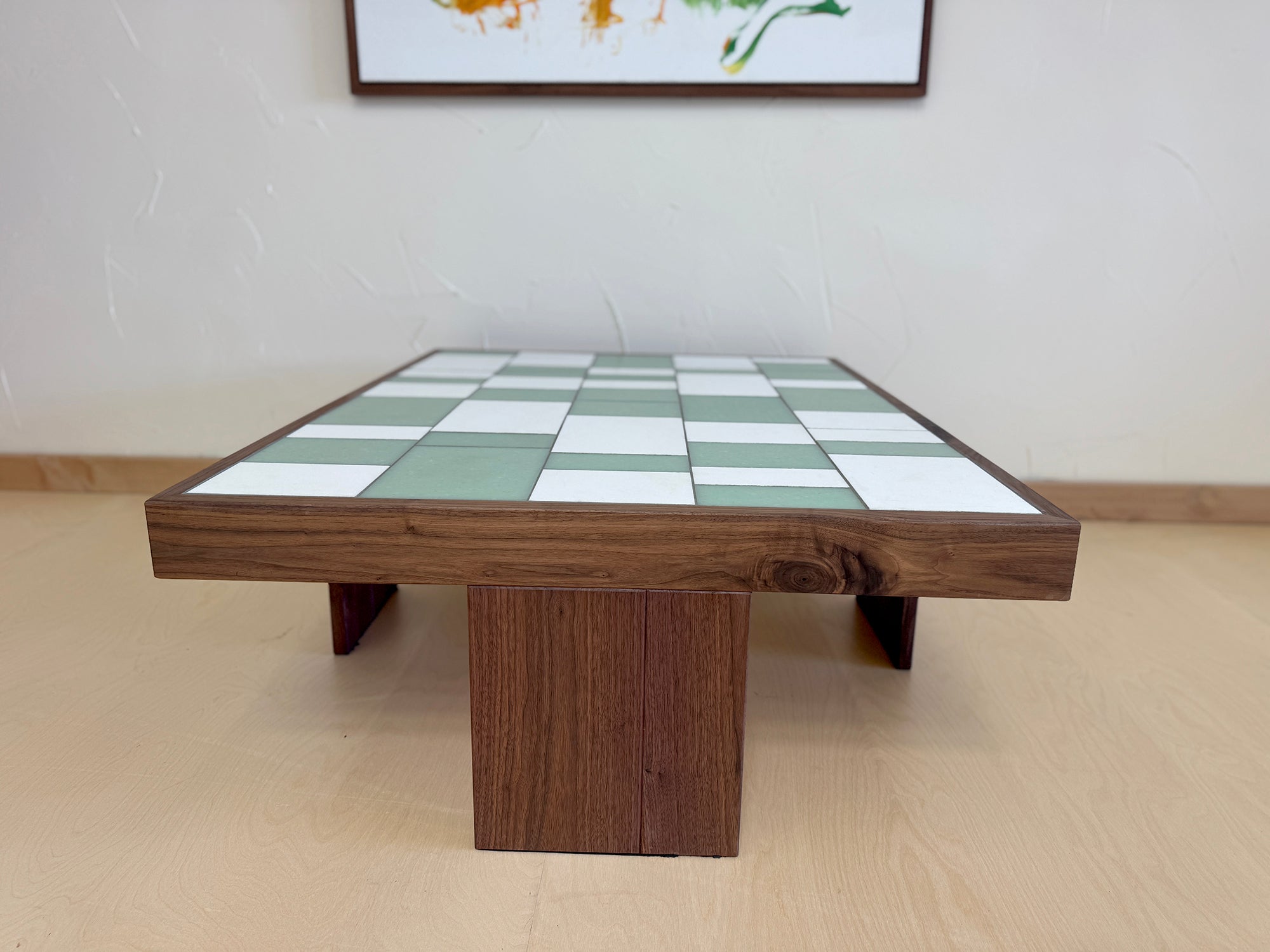 Tiled Coffee Table Walnut- ONE OFF - Sean Woolsey Studio