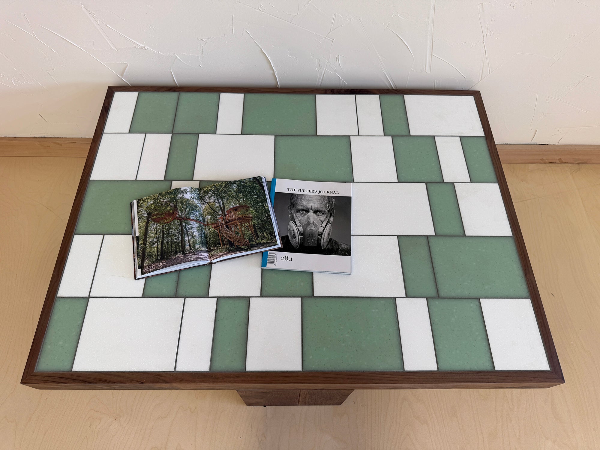 Tiled Coffee Table Walnut- ONE OFF