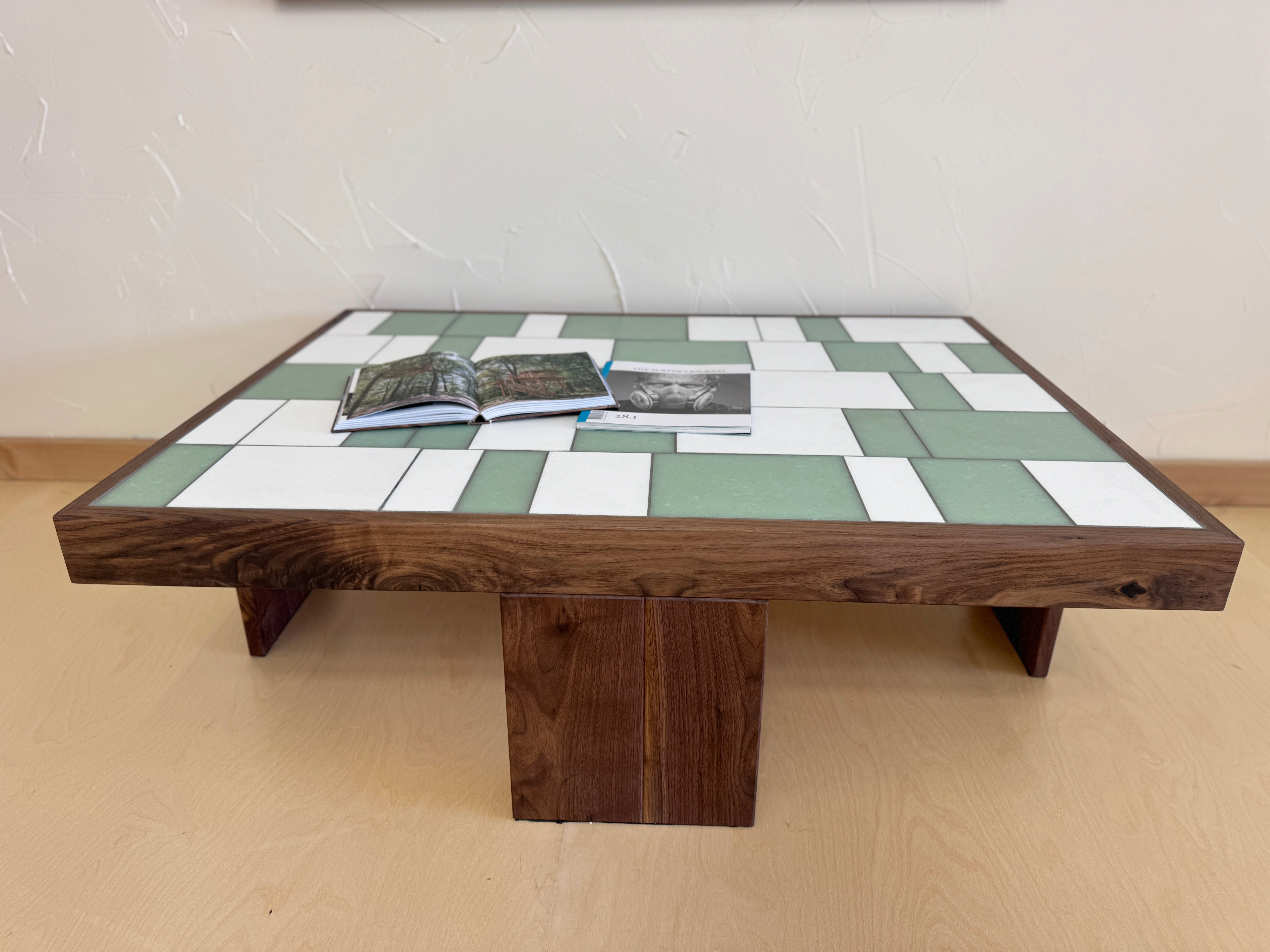 Tiled Coffee Table Walnut- ONE OFF - Sean Woolsey Studio