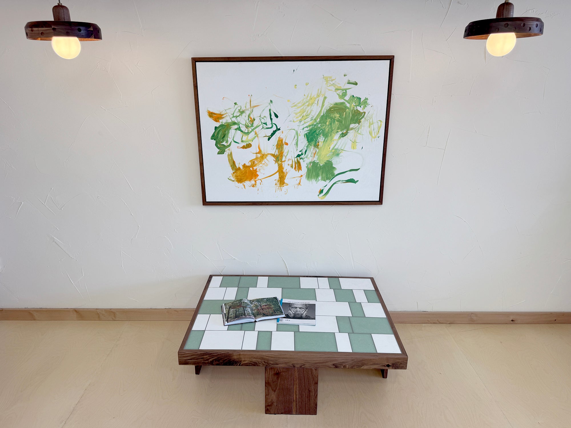 Tiled Coffee Table Walnut- ONE OFF
