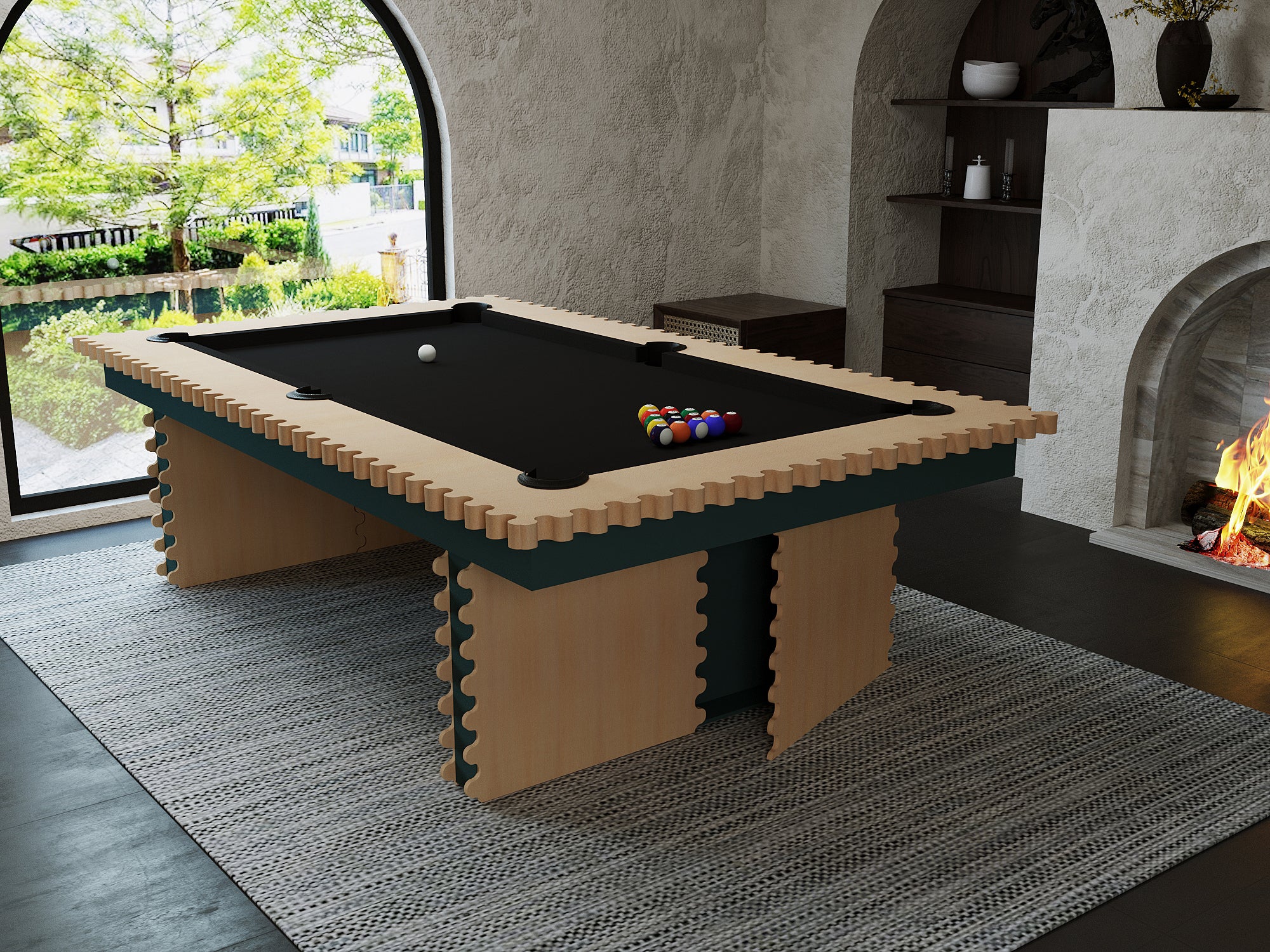 Squiggles Pool Table - Unique and Playful Design for Every Space.