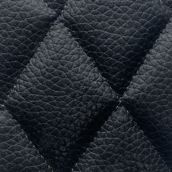 Black Quilted Leather Sample.